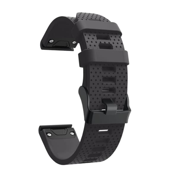 Garmin Fenix 5S Plus Stilfuldt silikone Urrem - Sort