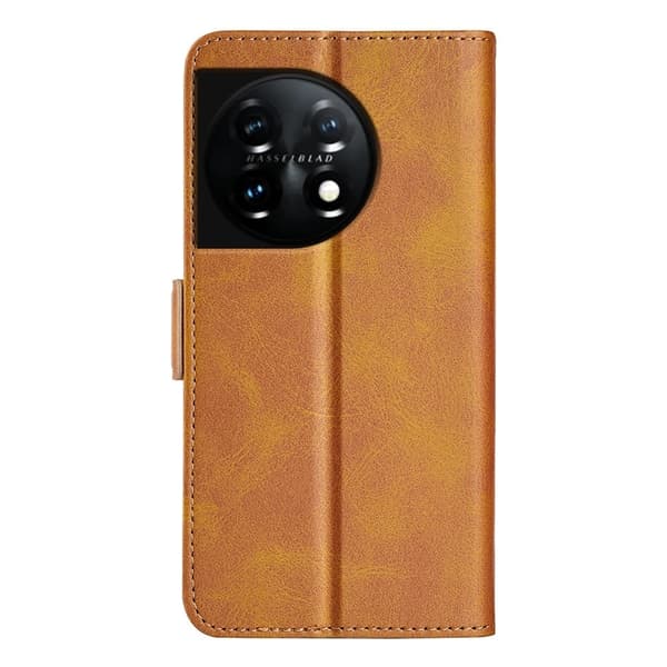 Plånboksfodral i Läder till OnePlus 11 - Gul