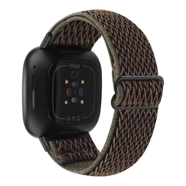 Fitbit Sense 2 / Versa 4 elastisk klokkerem i nylon - Militærgrønn