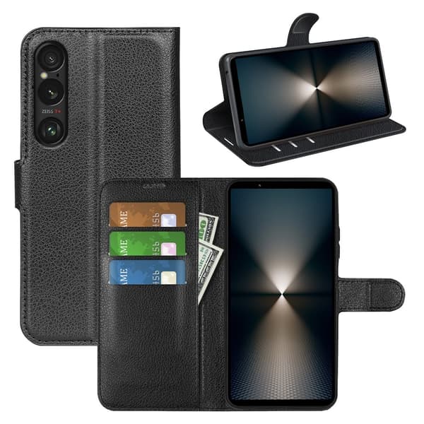 Klassisk Sony Xperia 1 VII flip etui - Sort