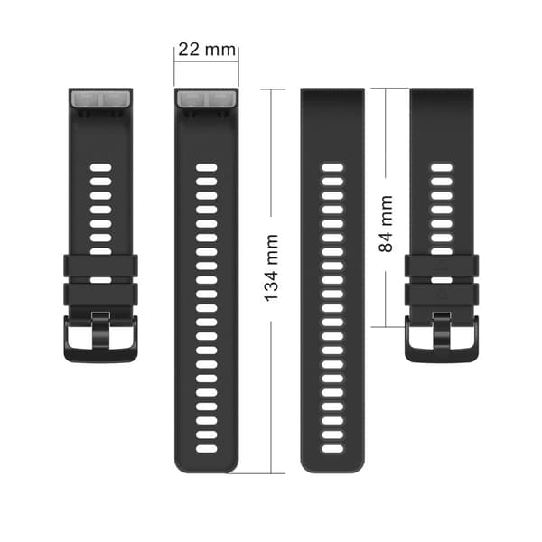 Silicone Strap Garmin Forerunner 35 / 30 Adjustable Watch Band with Black Buckle - Red