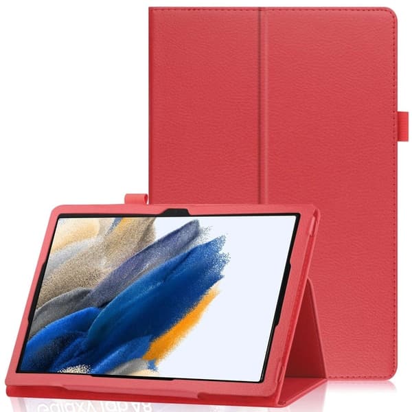 Foldbart etui med Lichi-tekstur til Samsung Galaxy Tab A8 10.5 (2021) - Rød