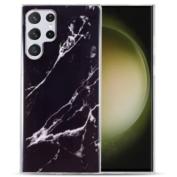 Marble Samsung Galaxy S23 Ultra Etui - Sort