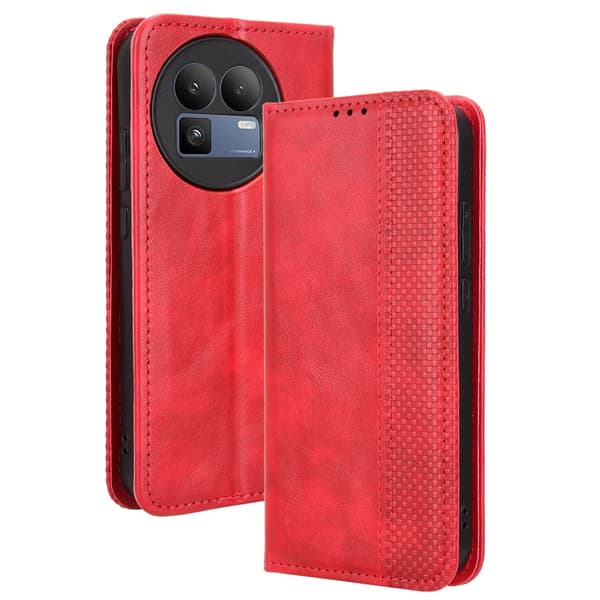 Realme GT 8 nahkainen lompakokkotelo - Punainen