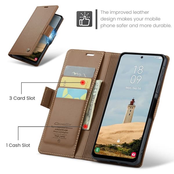 CaseMe Samsung Galaxy A56 smooth etui - Brun