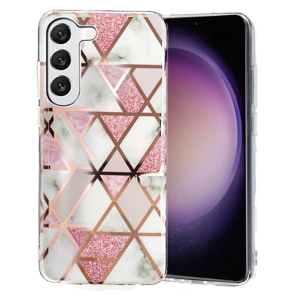 Deco Samsung Galaxy S23 Plus Etui - Electroplated Rosa Klinkekule
