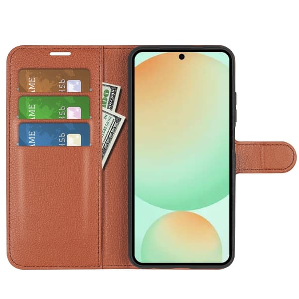 Klassisk Samsung Galaxy S25 FE flip etui - Brun