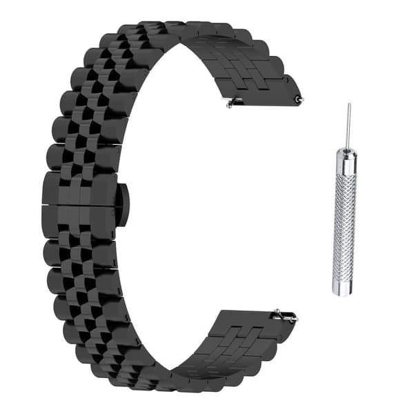 Garmin Forerunner 265S / 255S / Venu 2S / Vivoactive 4S rem i rustfrit stål - Sort
