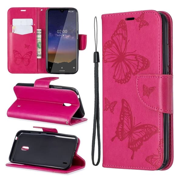 Butterfly Nokia 2.2 etui - Rose