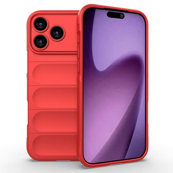 Blødt grebsformet iPhone 17 Pro Max cover - Rød