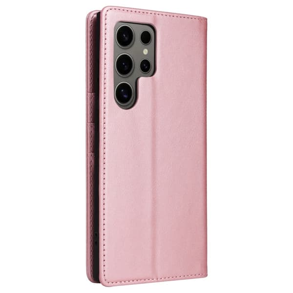 Samsung Galaxy S24 Ultra Case RFID Blocking Plånbok Läder Telefonskal - Rosa