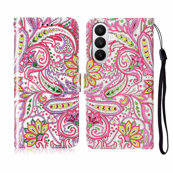 Samsung Galaxy S26+ Case Pattern Leather Wallet Phone Cover with Strap - Datura