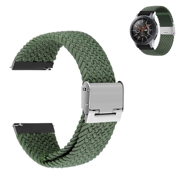 22mm Universal elastinen nailon kellohihna - Vihreä
