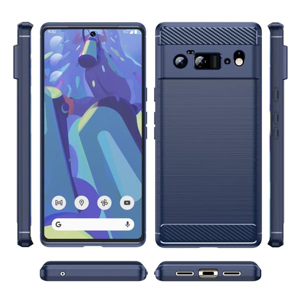 Carbon Flex Etui Google Pixel 6 Pro - Blå