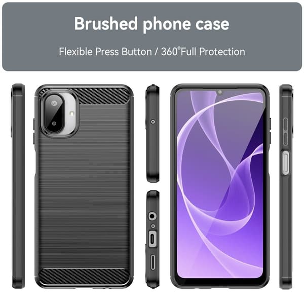 Carbon Flex Samsung Galaxy A07 kotelot - Musta