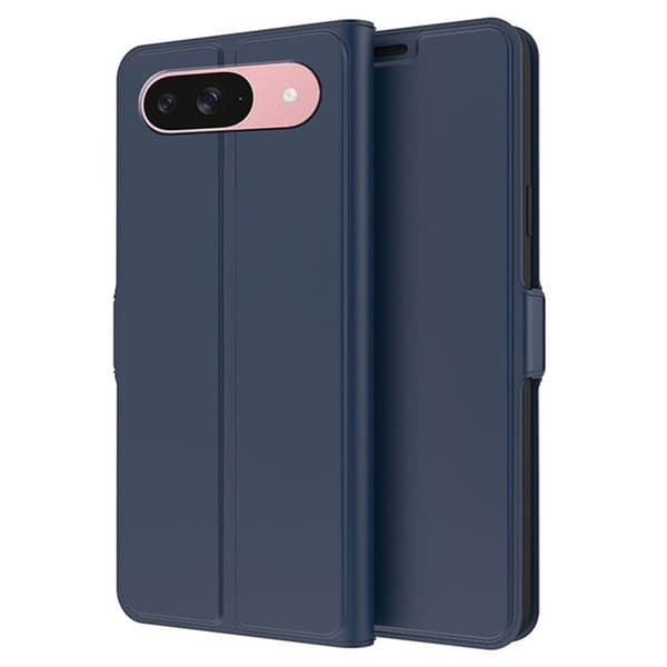 Glatt og tynt premium PU-skinnetui for Google Pixel 9 / Google Pixel 9 Pro - Blå
