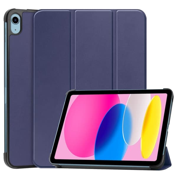 iPad (2025) / 10,9 (2022) Etui Anti-Drop læderstativ til tablet - Mørkeblå