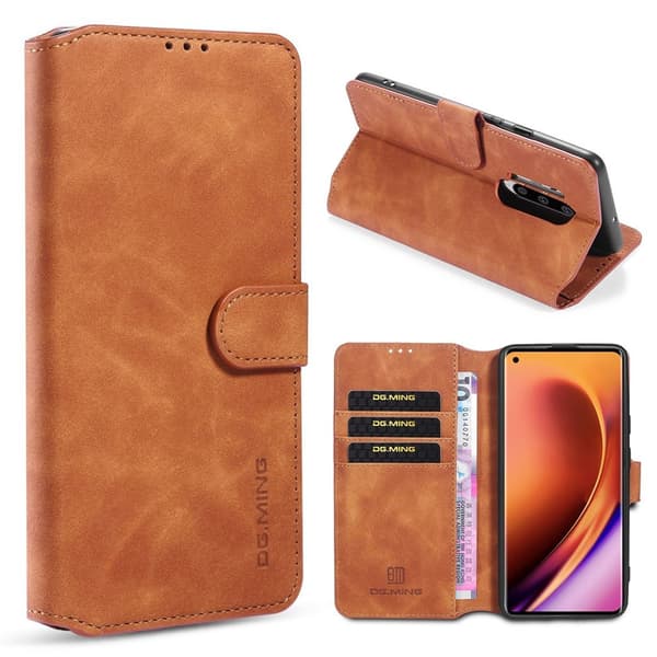 DG.MING OnePlus 8 Pro Retro kotelot - Ruskea