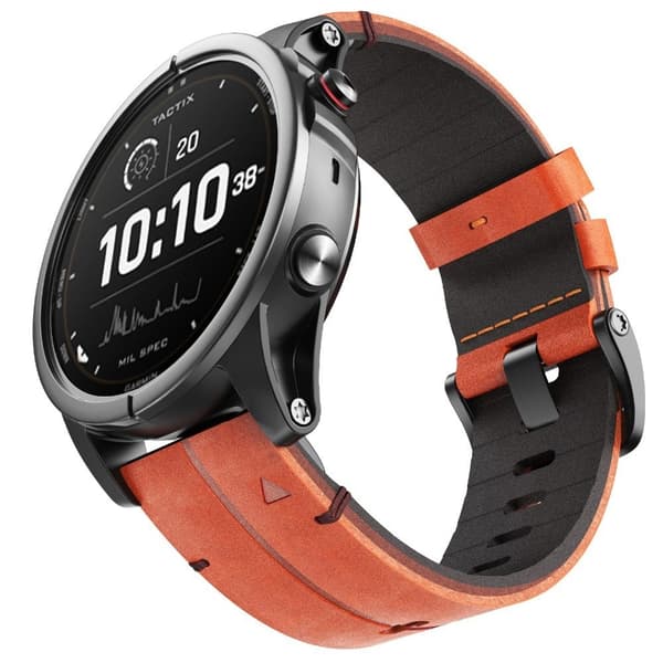 Ægte læderrem til Garmin-ur - Brun