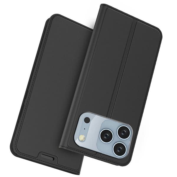 Sileä ja ohut premium-PU-nahkakotelo iPhone 17 Pro Max - Musta