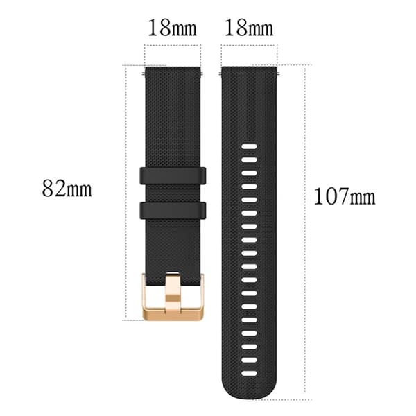 18 mm universal silikonrem med teksturmønster - Hvit