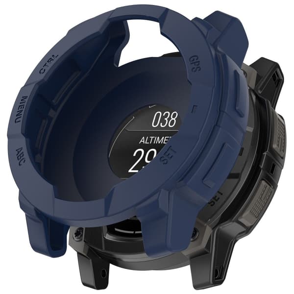Garmin Instinct 3 AMOLED 50 mm / Instinct 3 Solar 50 mm urkasse Silikon støtsikker ramme - Midnattsblå