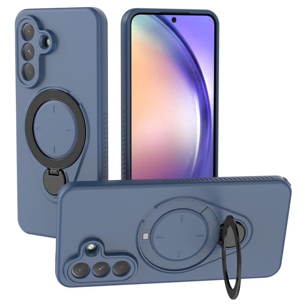 Samsung Galaxy A57 5G magnetfodral med vridbart stativ och flexibelt, stötsäkert skydd - Blå