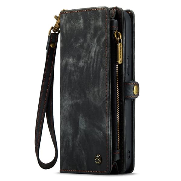 CaseMe iPhone 14 Zipper Lompakko - Musta