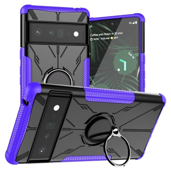 Kickstand-skydd med magnetisk platta för Google Pixel 6 Pro - Lila