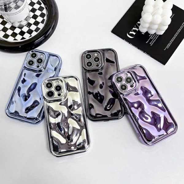iPhone 17 Case Electroplated Flexible Shell Meteorite Texture Phone Cover - Silver