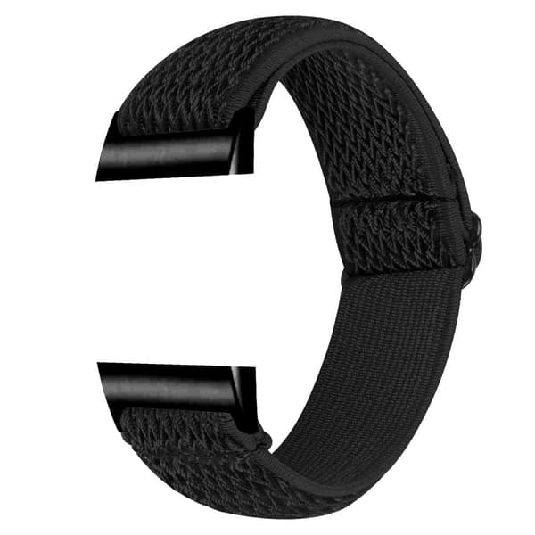 Fitbit Charge 4 / 3 joustava nailonhihna - Musta