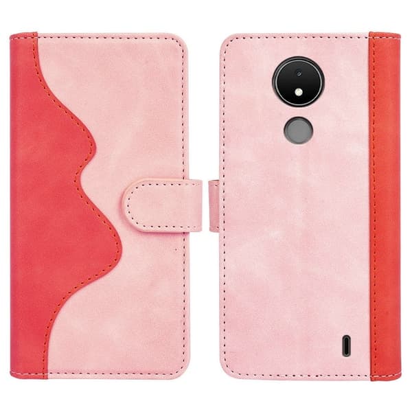 Tofarget lærdeksel for Nokia C21 - Rosa