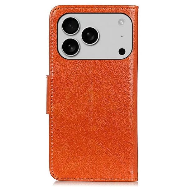 Neptune Læder iPhone 17 Pro Max Flip etui - Orange