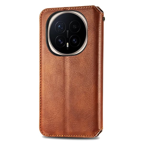 Läder Honor Magic8 Pro fodral med romb-design - Brun