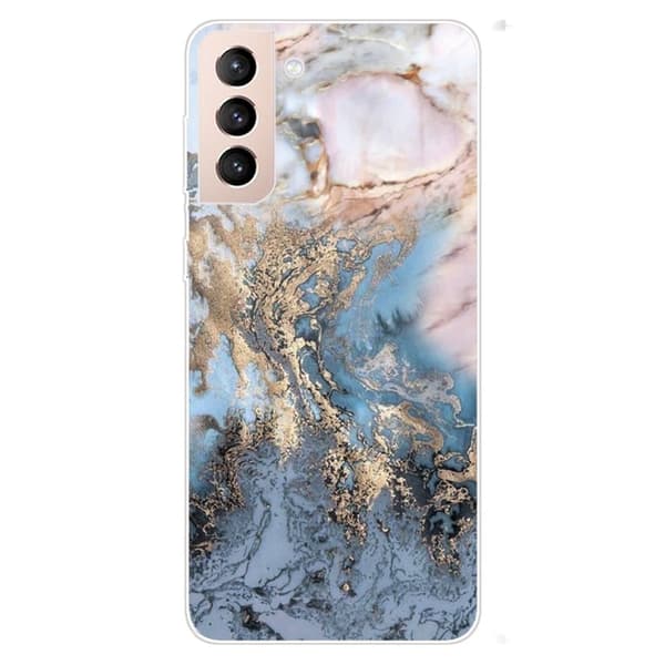 Marble Samsung Galaxy S22 Etui - Bluish Guld Marmor