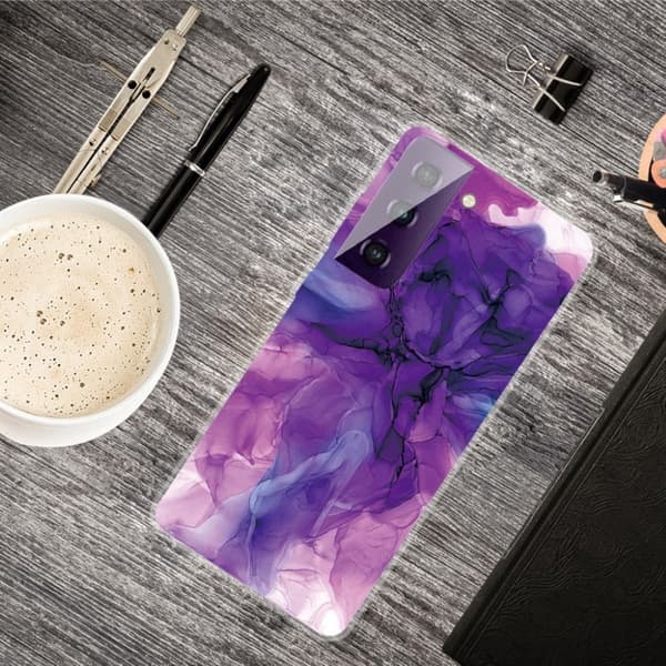 marmor Samsung Galaxy S21 etui - Dreamy lilla marmor