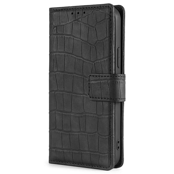 Tekstureret krokodille Xiaomi Redmi Note 14 4G læderetui - Sort