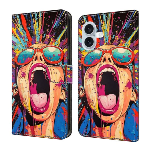 Wonderland iPhone 17 flip-etui - Graffiti-Skrik