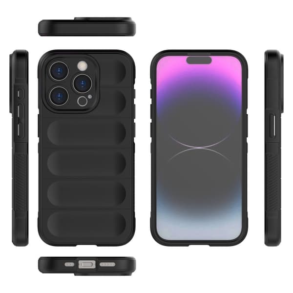 Mjukt greppformat iPhone 15 Pro Max skal - Svart