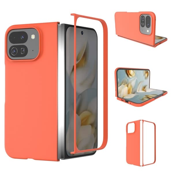 Google Pixel 10 Pro Fold Case Skin-Touch Texture Hard Bump Resistant Folding Phone Deksel - Oransje
