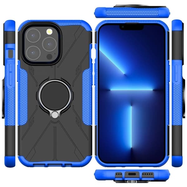 Kickstand-deksel med magnetisk ark for iPhone 13 Pro Max - Blå