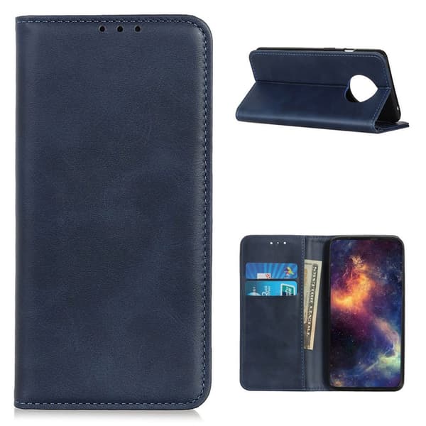 Wallet-style ægte Læder Flipcase til Xiaomi Redmi Note 9t / Note 9 5G - Blå