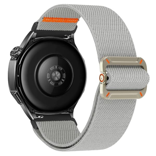 Samsung Galaxy Watch7 44 mm / 40 mm nylon urrem 20 mm elastisk håndledsrem - Grå