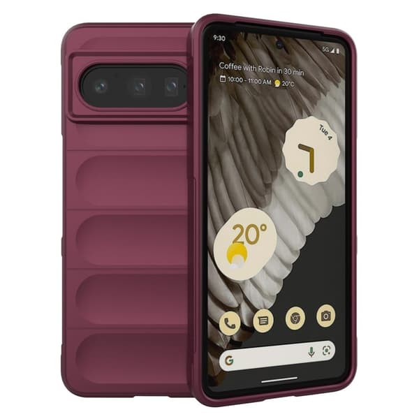 Deksel med mykt grep for Google Pixel 8 Pro - Vinrød