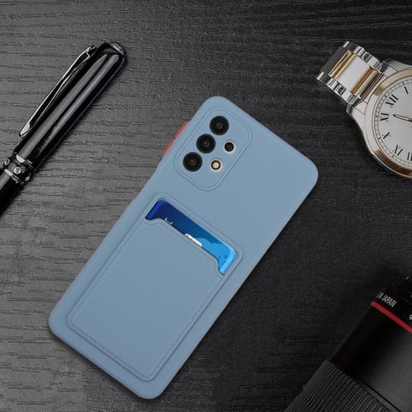 Card Holder Deksel til Samsung Galaxy A32 - Blå