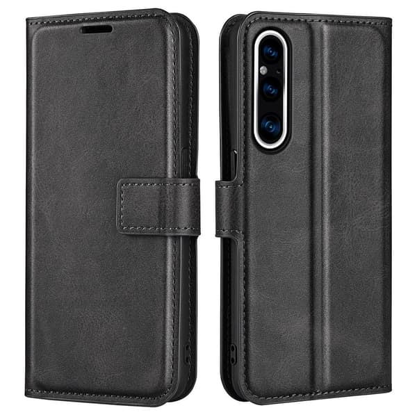 Lompakko Nahkakotelo For Sony Xperia 1 V - Musta