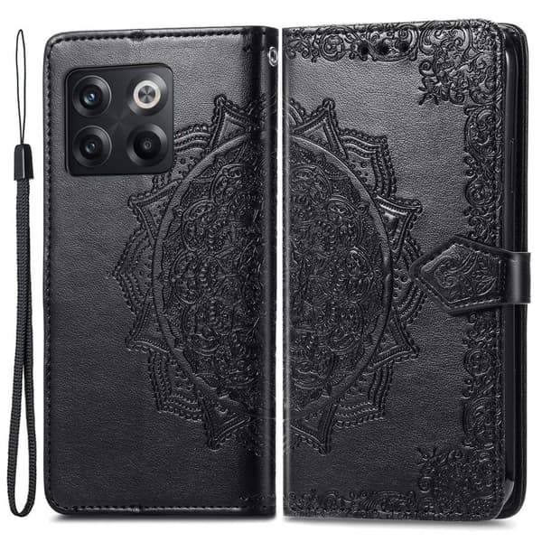 Mandala OnePlus 10T / Ace Pro Flip Etui - Sort