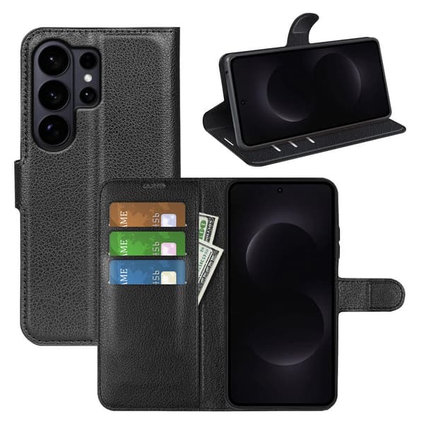 Klassisk Samsung Galaxy S26 Ultra flip etui - Sort