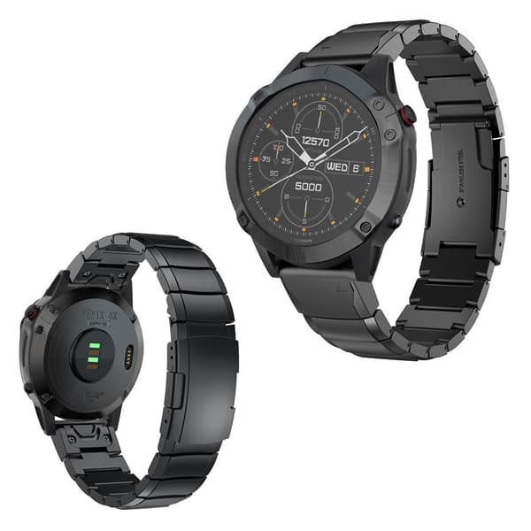 Garmin Fenix ​​6X rustfritt stål ur band - Svart