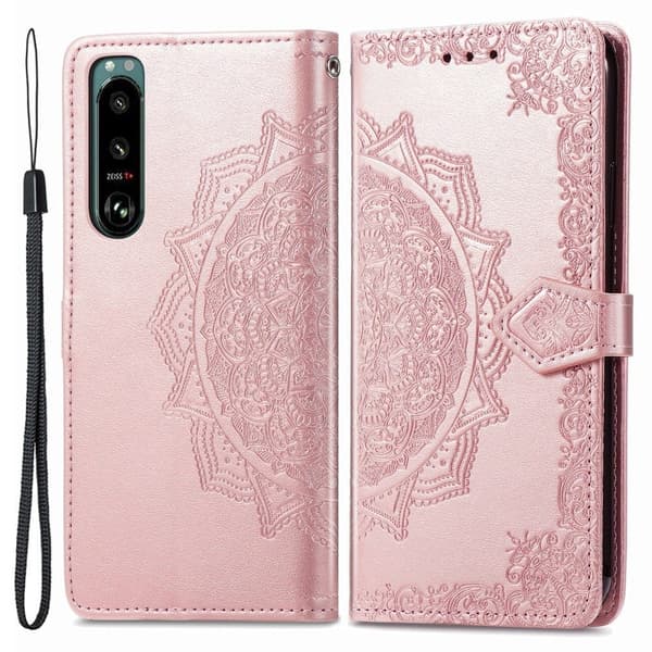 Mandala Sony Xperia 5 IV Flip Etui - Rødguld